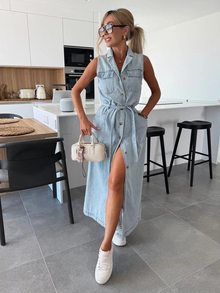 Jeanina | Long Denim Maxi Dress