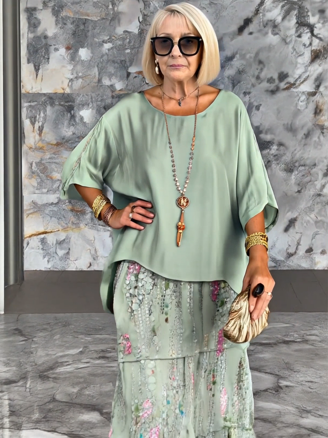 Fiona Gradient Clover Art Print Dress