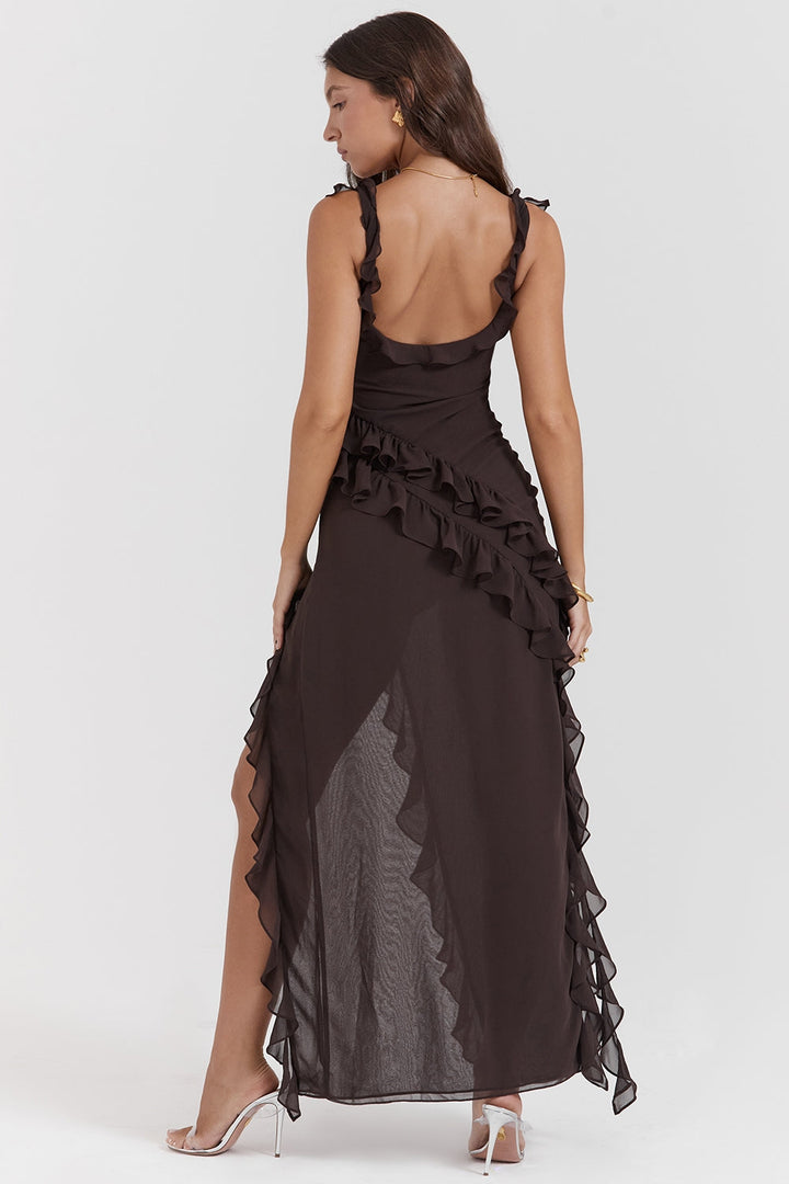 DALILA | LONG DRESS WITH RUFFLES