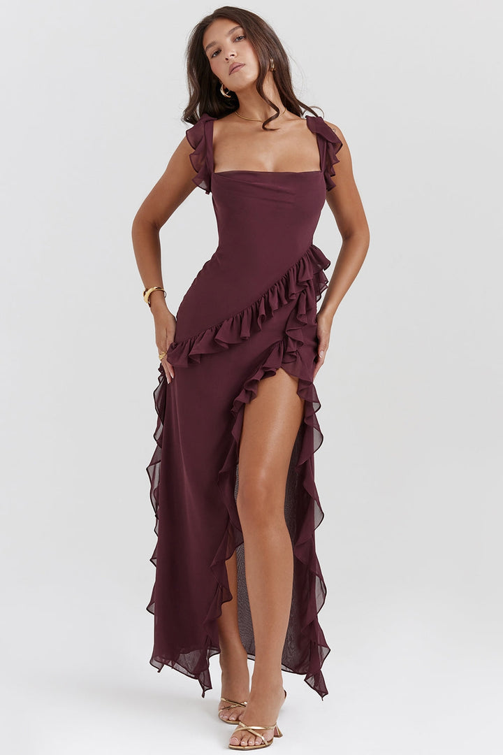 DALILA | LONG DRESS WITH RUFFLES