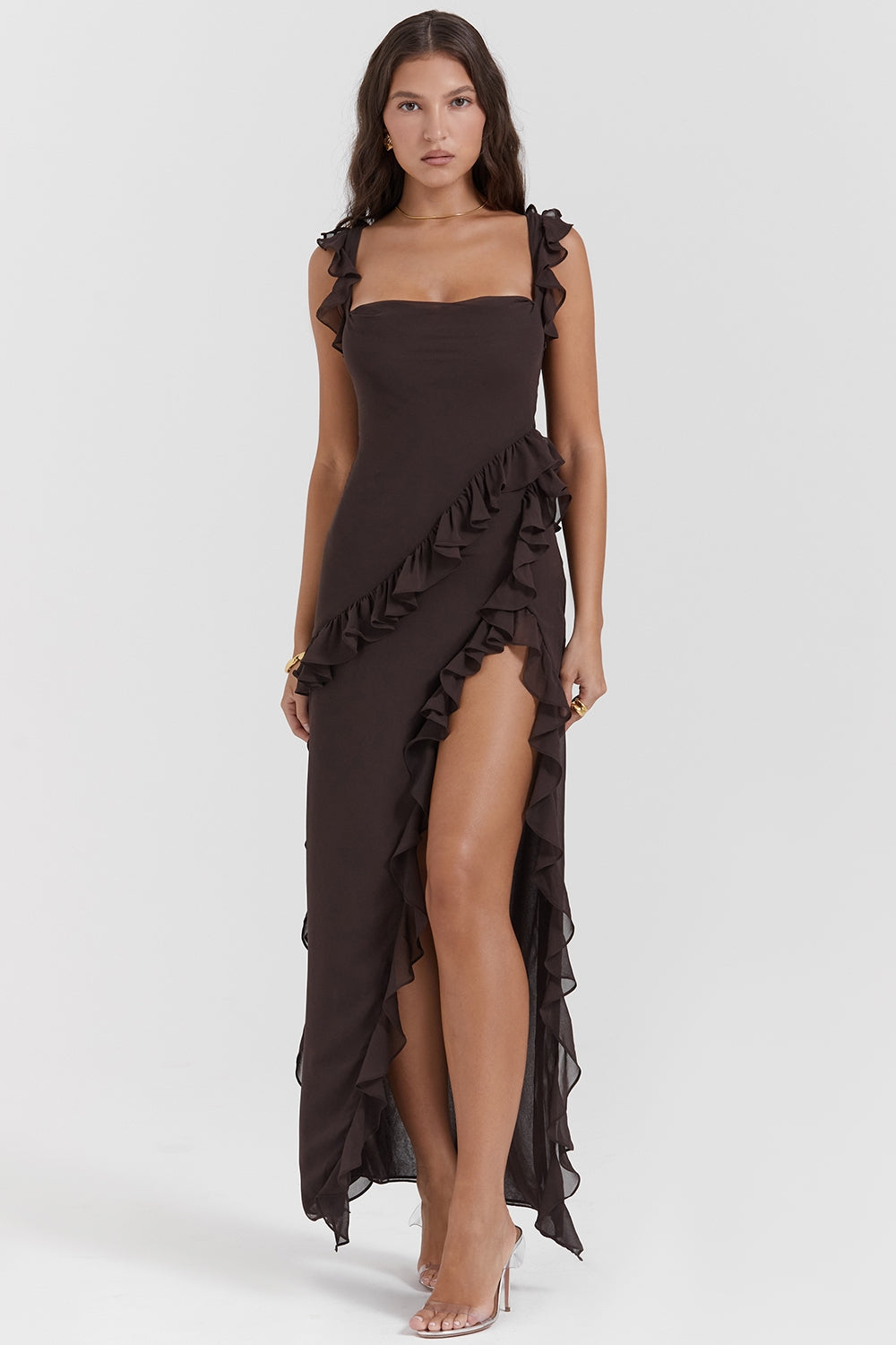 DALILA | LONG DRESS WITH RUFFLES