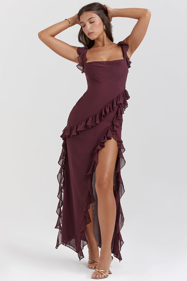 DALILA | LONG DRESS WITH RUFFLES