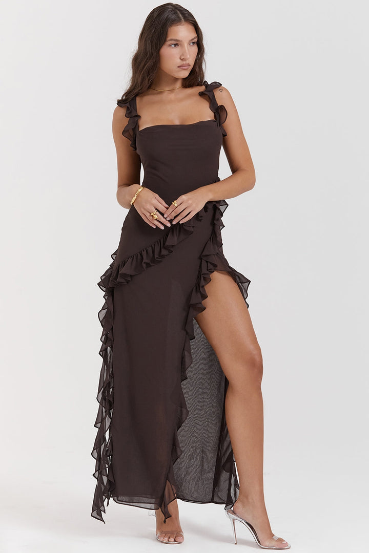 DALILA | LONG DRESS WITH RUFFLES