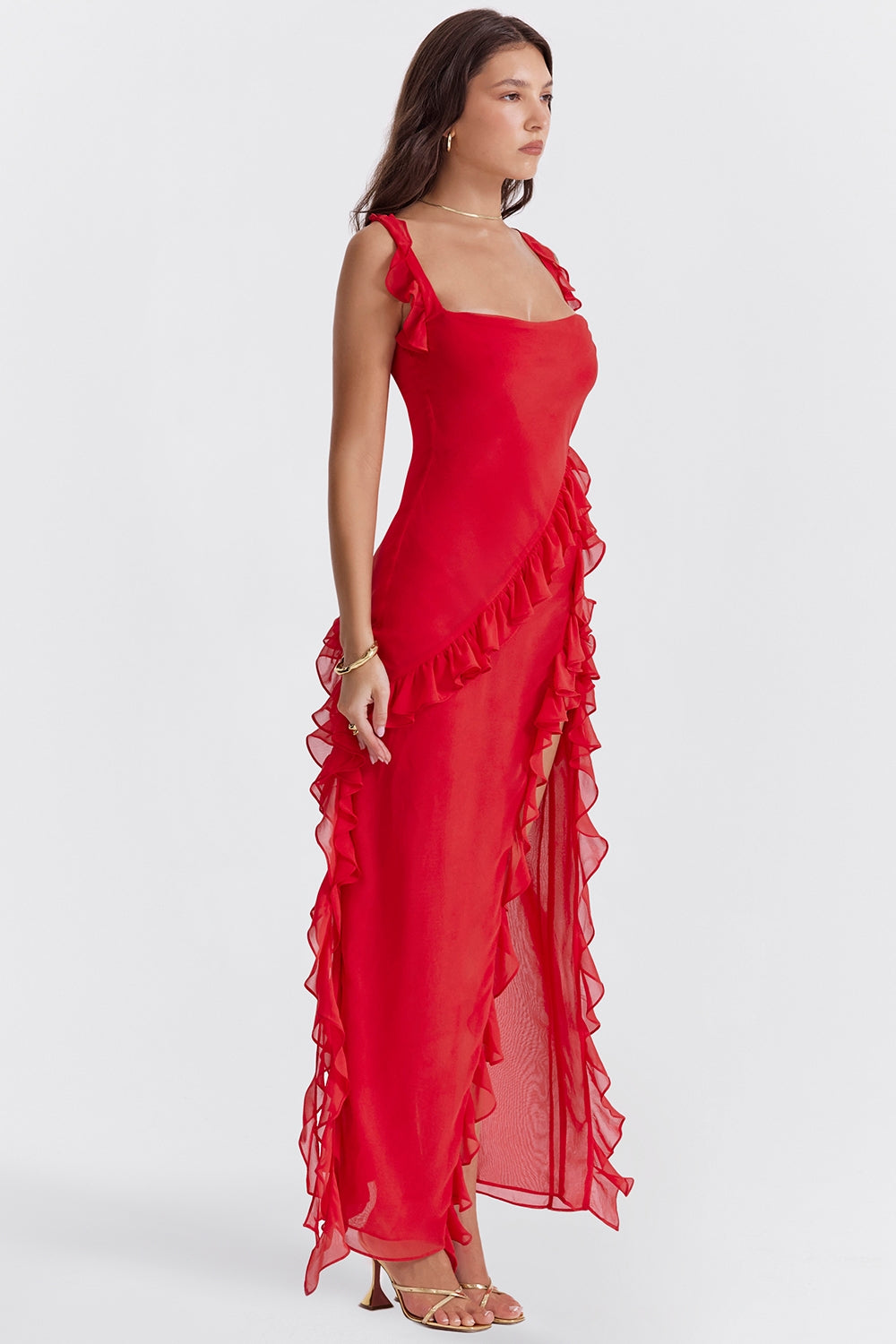 DALILA | LONG DRESS WITH RUFFLES