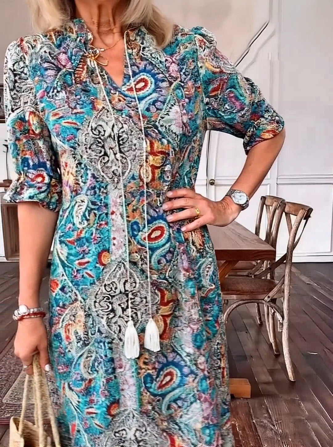 Farah | Vintage Print Tunic Dress