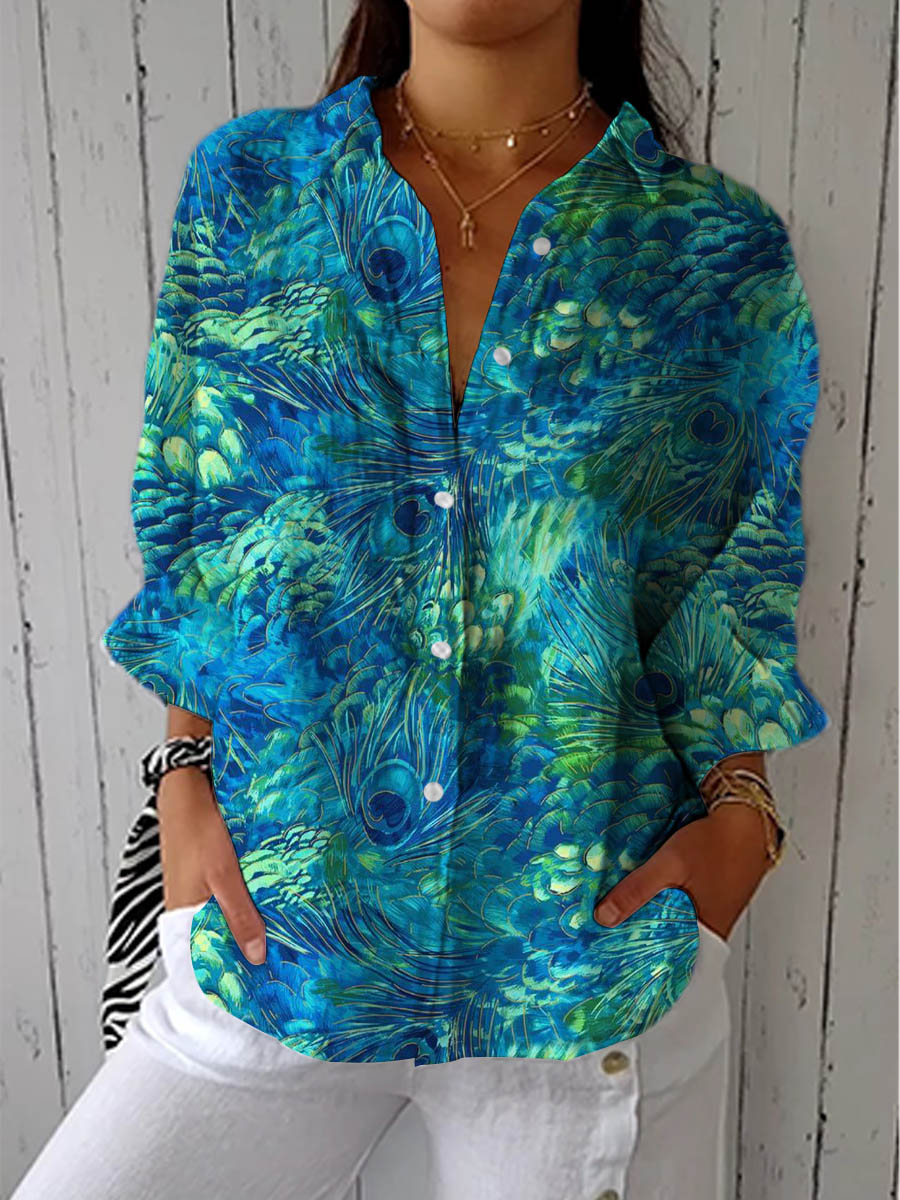 Florina | Elegant Peacock Grace Blouse