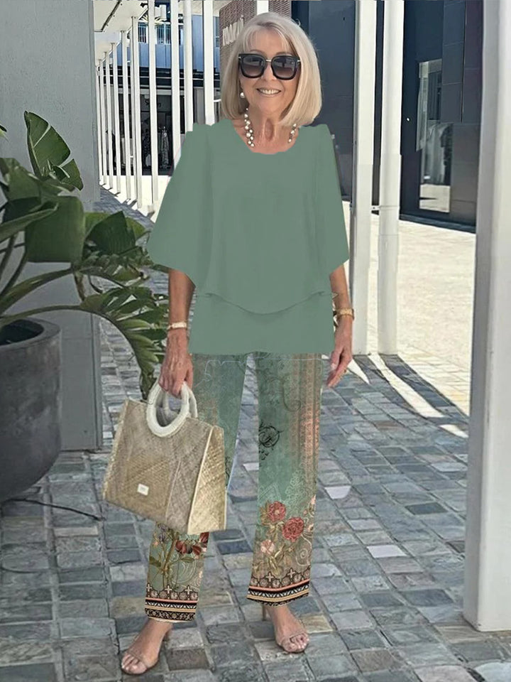 Améa | Printed Floral Pants Set