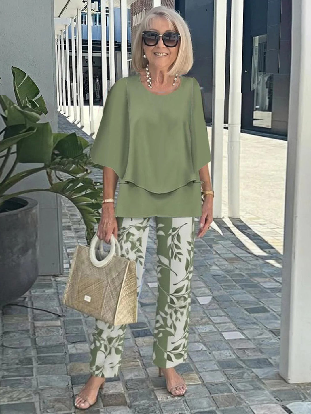 Améa | Printed Floral Pants Set