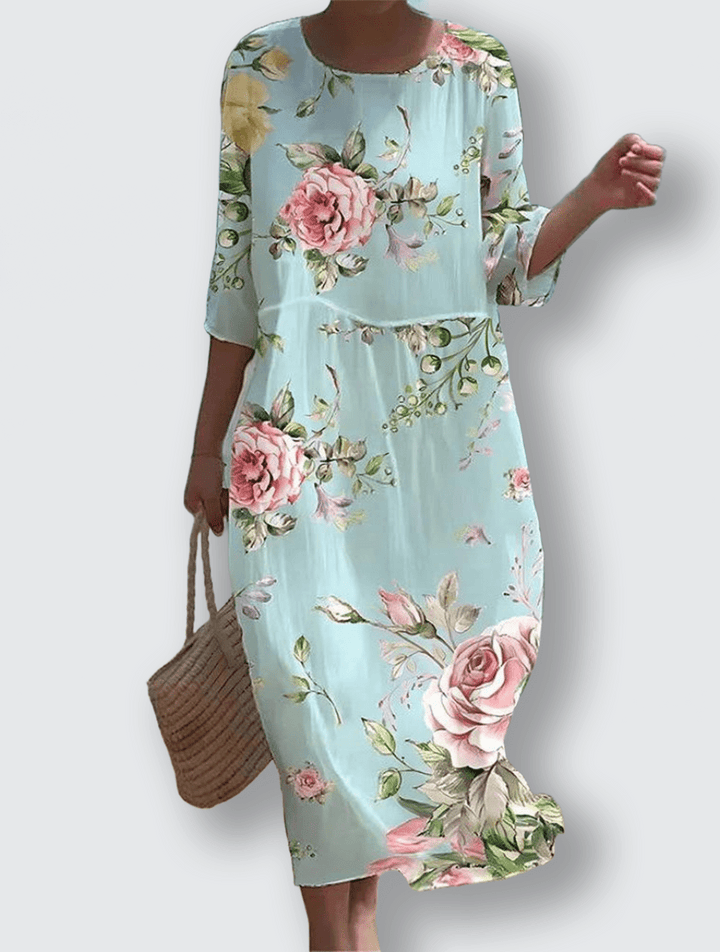 Eliza - Elegant Floral Print Dress