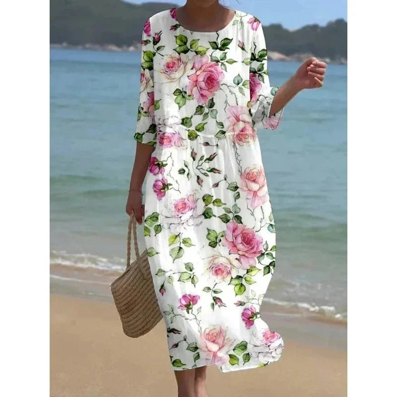 Eliza - Elegant Floral Print Dress