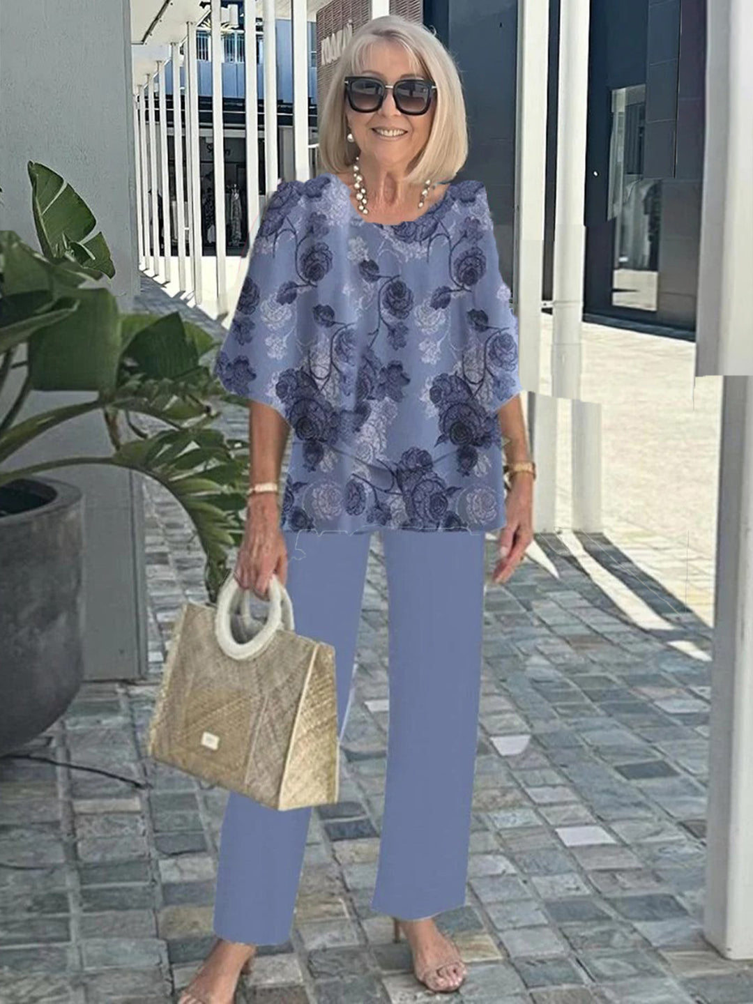 Améa | Printed Floral Pants Set