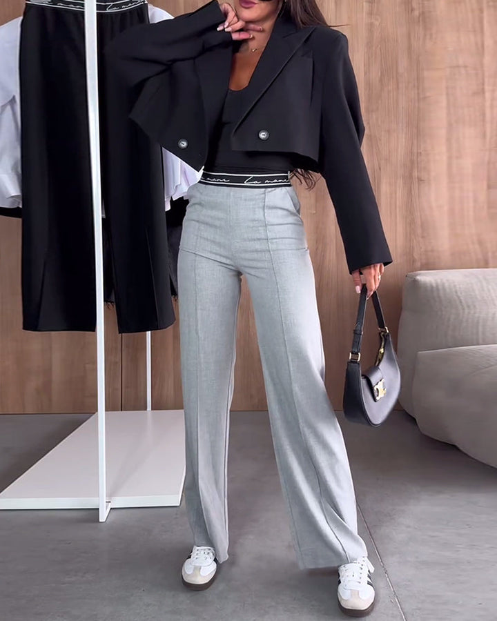 Brooke | Casual Straight Trousers with zip and pocket