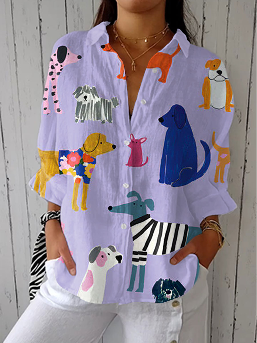 Florence | Fun Canine Print Blouse