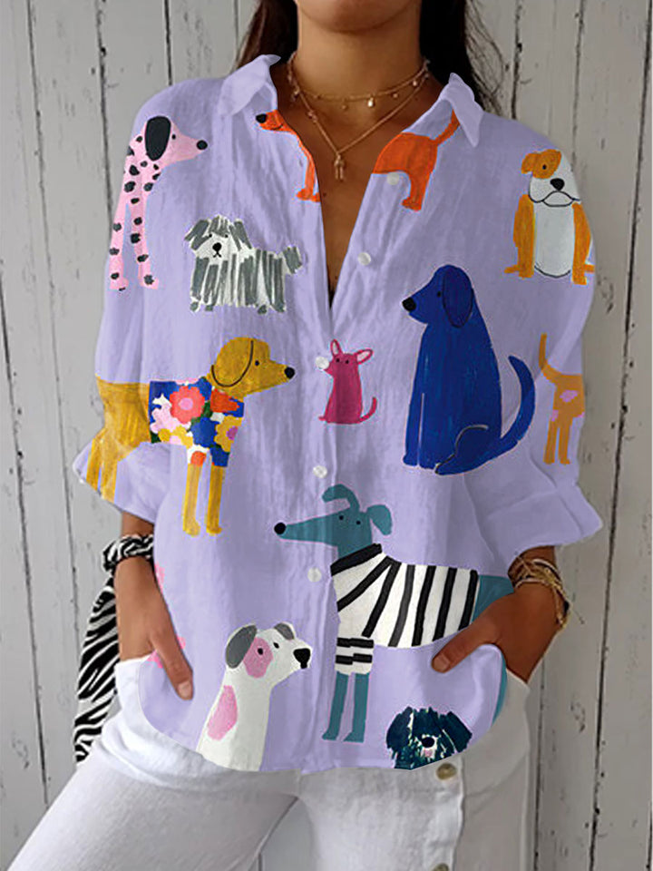 Florence | Fun Canine Print Blouse