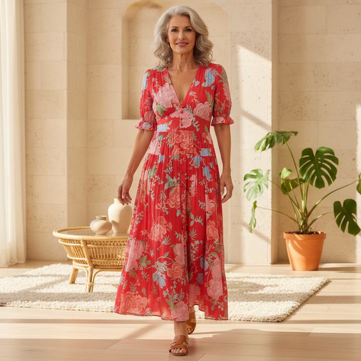 Rosae | Effortlessly Beautiful Vibrant Floral Maxi Dress
