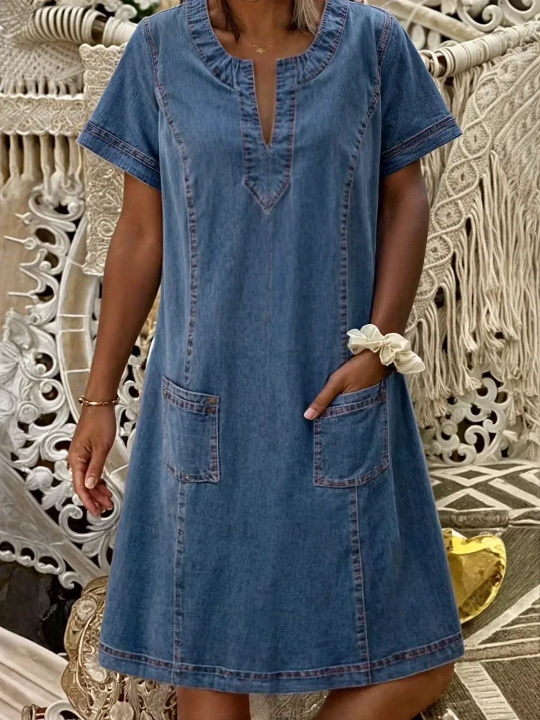 Jeanina® | Cozy Denim Dress