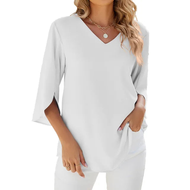 Helen | Elegant V-Neck Blouse