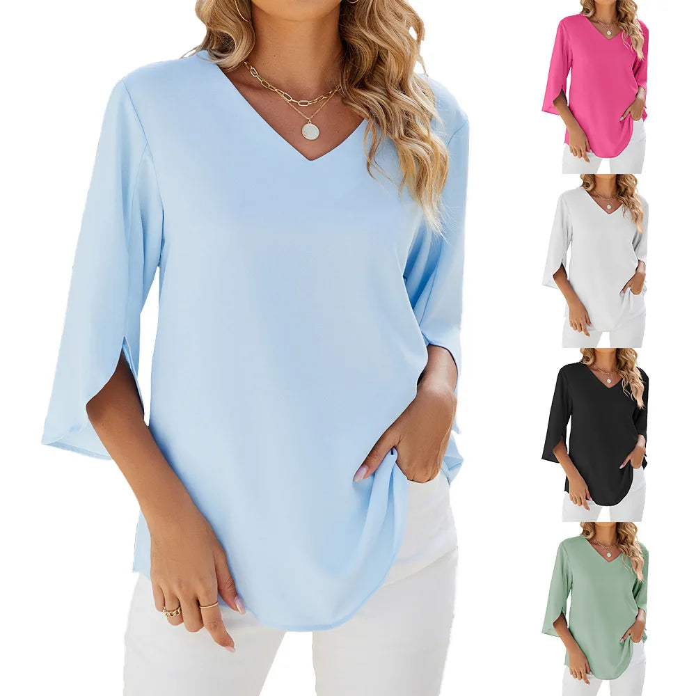Helen | Elegant V-Neck Blouse