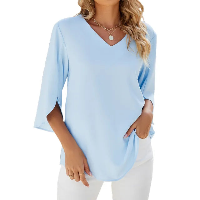 Helen | Elegant V-Neck Blouse