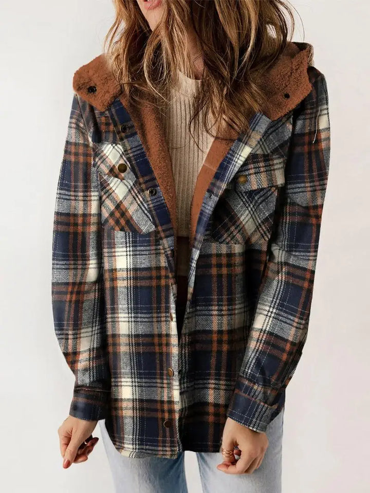 Di Lana | Cosy Plaid Fleece-Lined Jacket