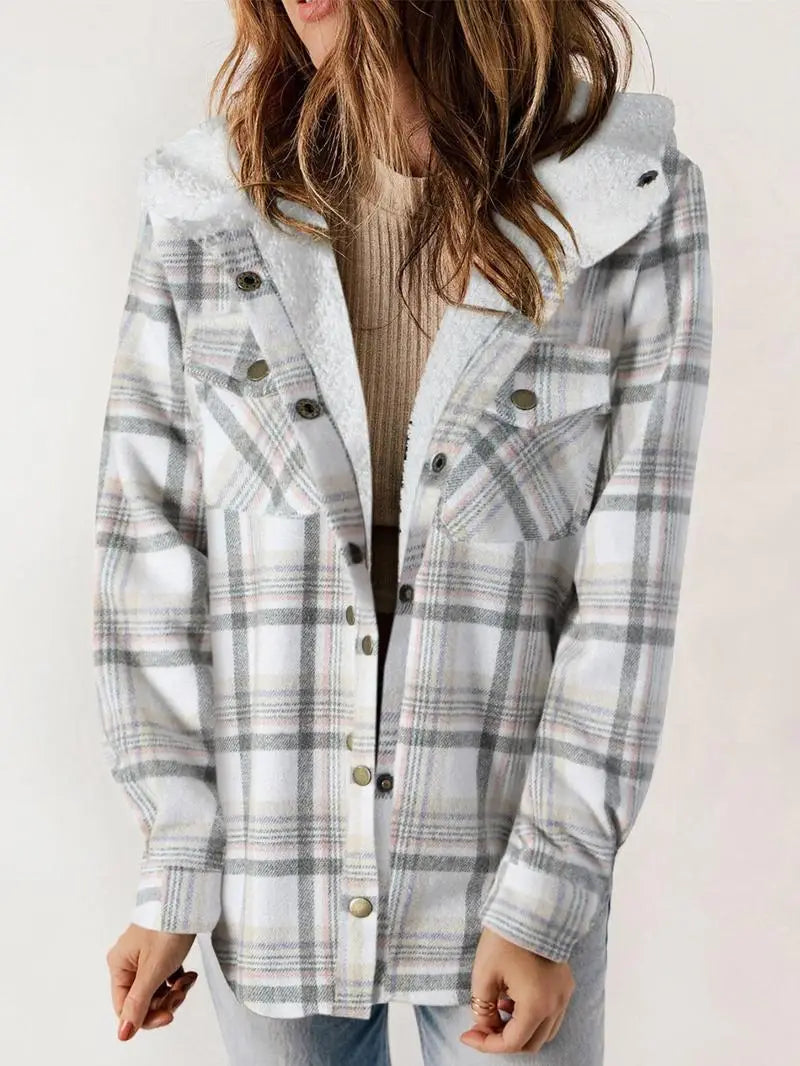 Di Lana | Cosy Plaid Fleece-Lined Jacket