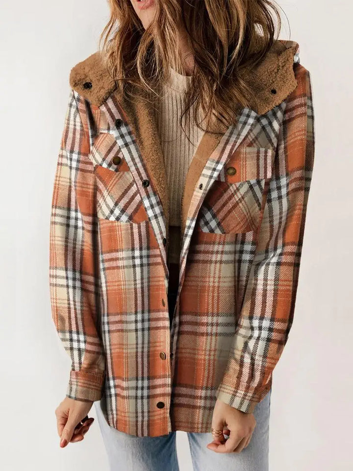 Di Lana | Cosy Plaid Fleece-Lined Jacket