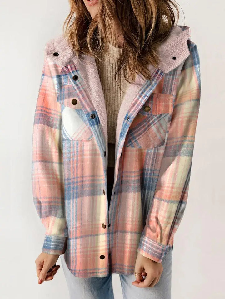 Di Lana | Cosy Plaid Fleece-Lined Jacket