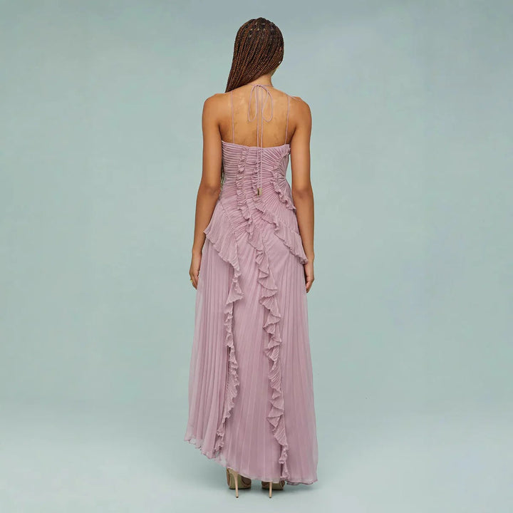 OLAYA - LONG DRESS WITH RUFFLES