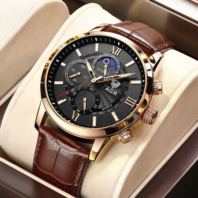 Premium Leather Quartz Timepiece