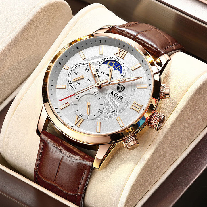 Premium Leather Quartz Timepiece