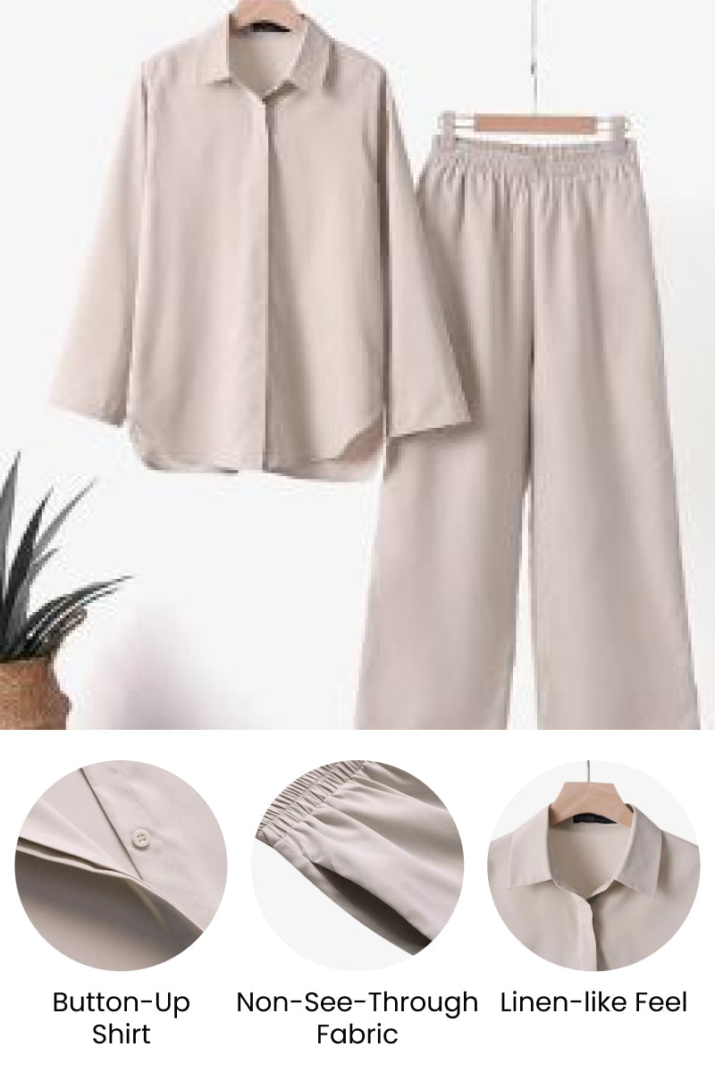 Norma Relaxed Two-Piece Shirt and Trouser Set