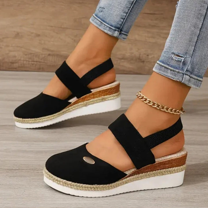 Pia - Strappy Low Wedge Sandals