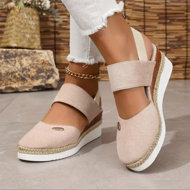 Pia - Strappy Low Wedge Sandals