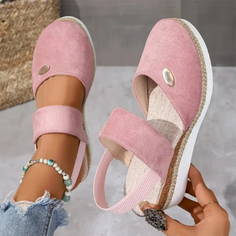 Pia - Strappy Low Wedge Sandals