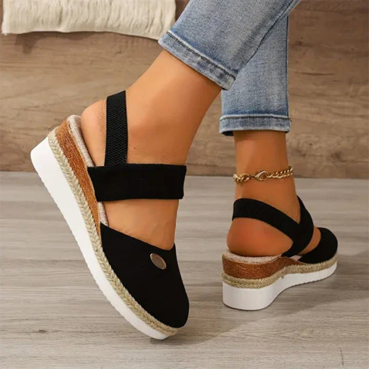 Pia - Strappy Low Wedge Sandals