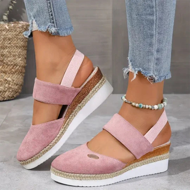 Pia - Strappy Low Wedge Sandals