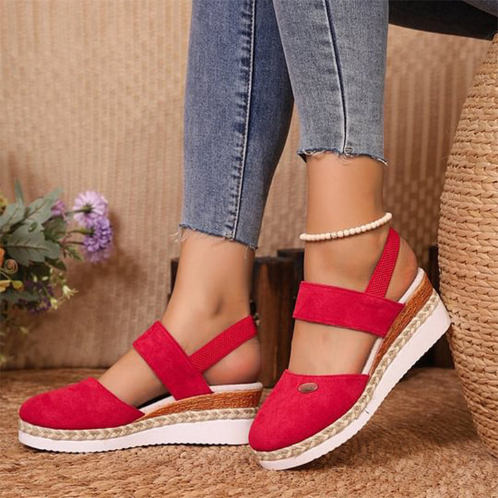 Pia - Strappy Low Wedge Sandals