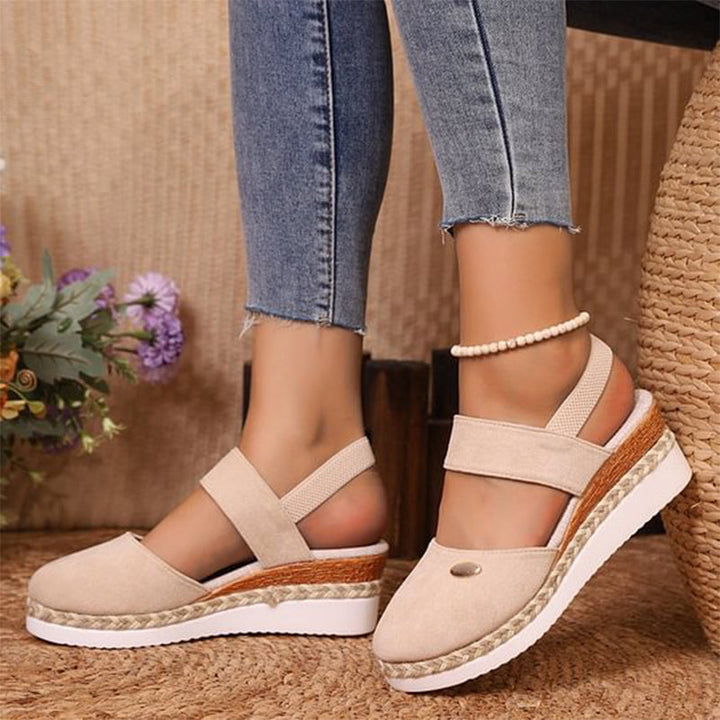 Pia - Strappy Low Wedge Sandals