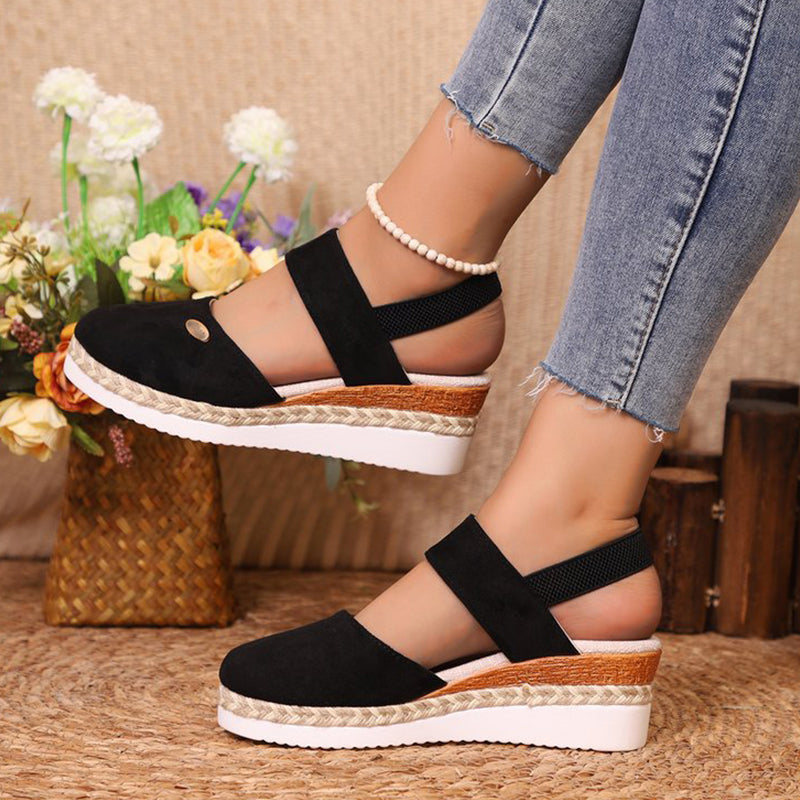 Pia - Strappy Low Wedge Sandals
