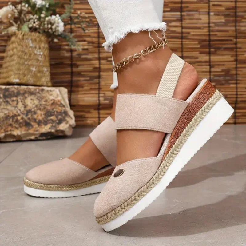 Pia - Strappy Low Wedge Sandals