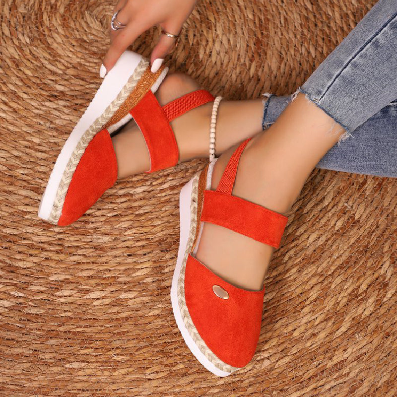 Pia - Strappy Low Wedge Sandals