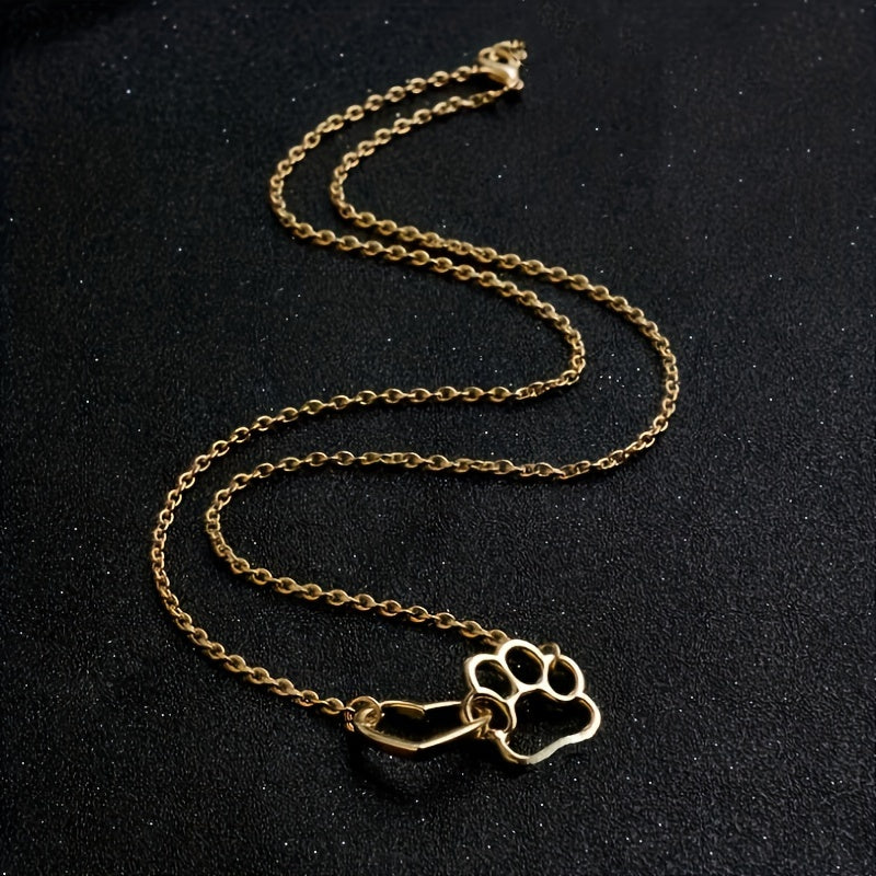 Heart & Paw Necklace in Gold Look at Rosendal