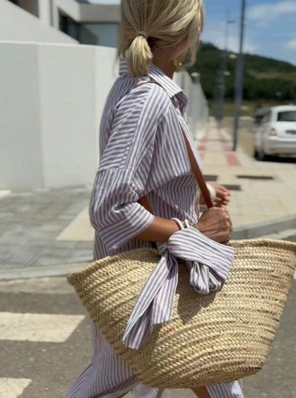 Mona Stripe: Chic Shirtdress