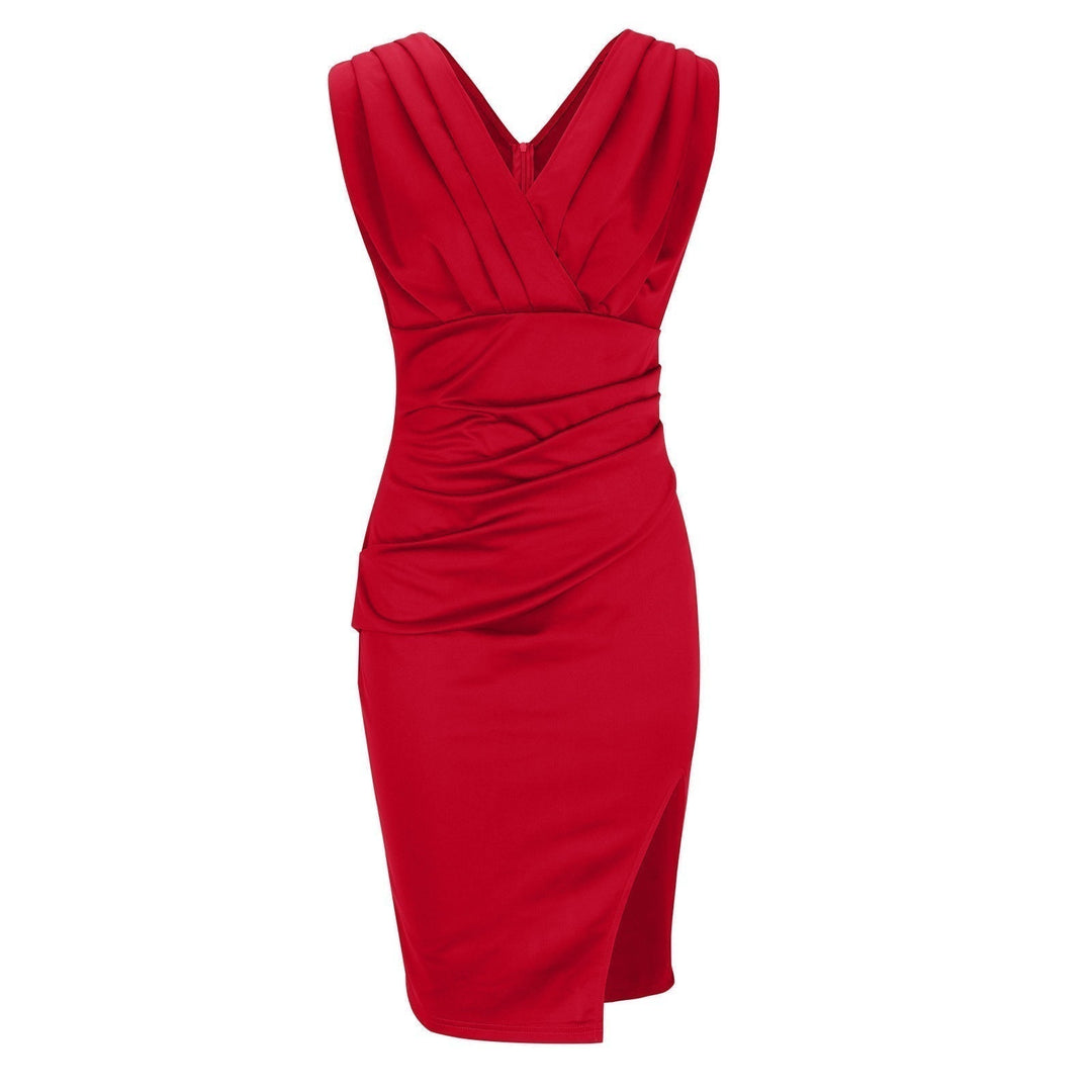BRENDA | Fitted Dress with V-Neck and Split