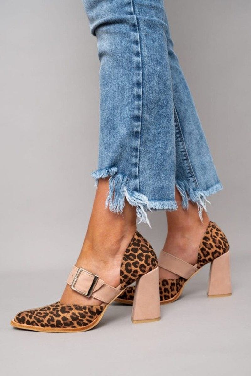 Avano Leopard Suede Artisanal Heels