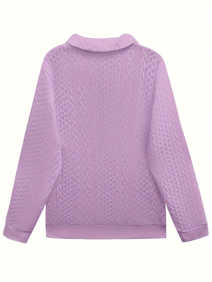 Miriam – Chic Long Sleeve Sweatshirt with Zipper Pockets