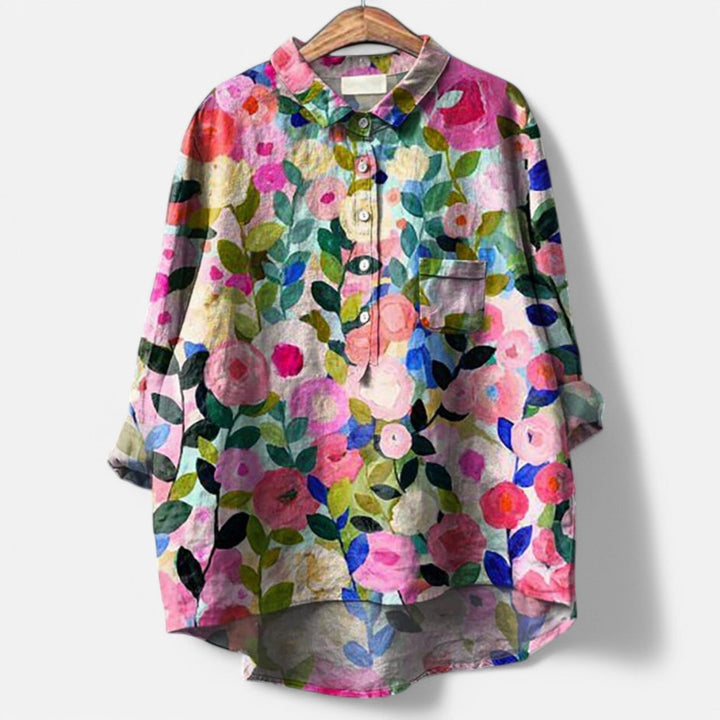 Frida Dog Mama | Stylish Modern Blouse Featuring Artistic Prints
