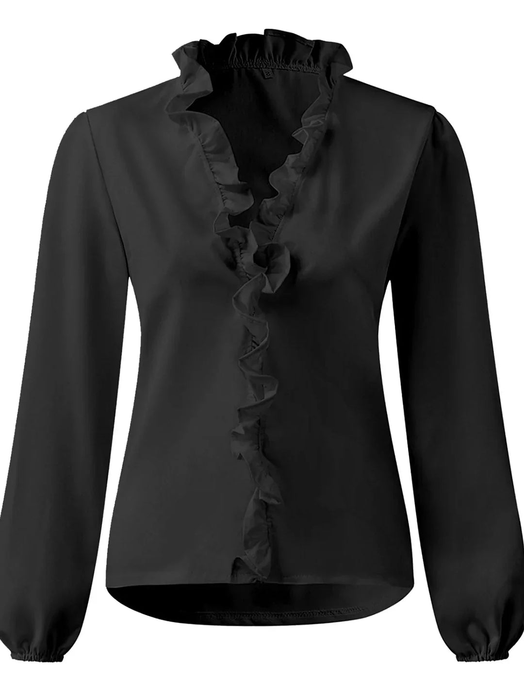 Maisie | Long Sleeve Blouse with Ruffled V-Neck
