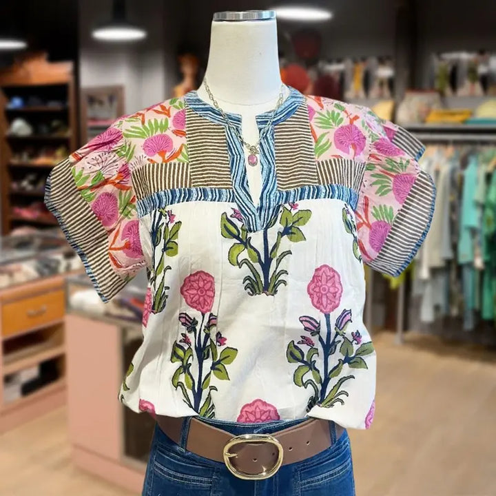Carola – Embroidered Boho Blouse