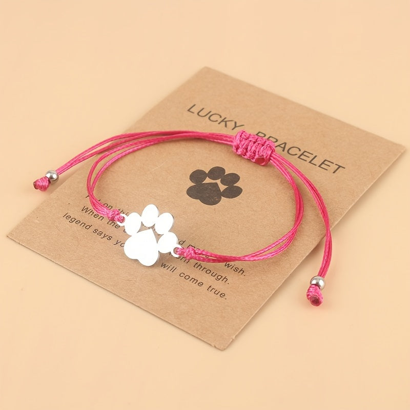 Lucky Paw Bracelet with Adjustable Cord Birgitte in Rosendal